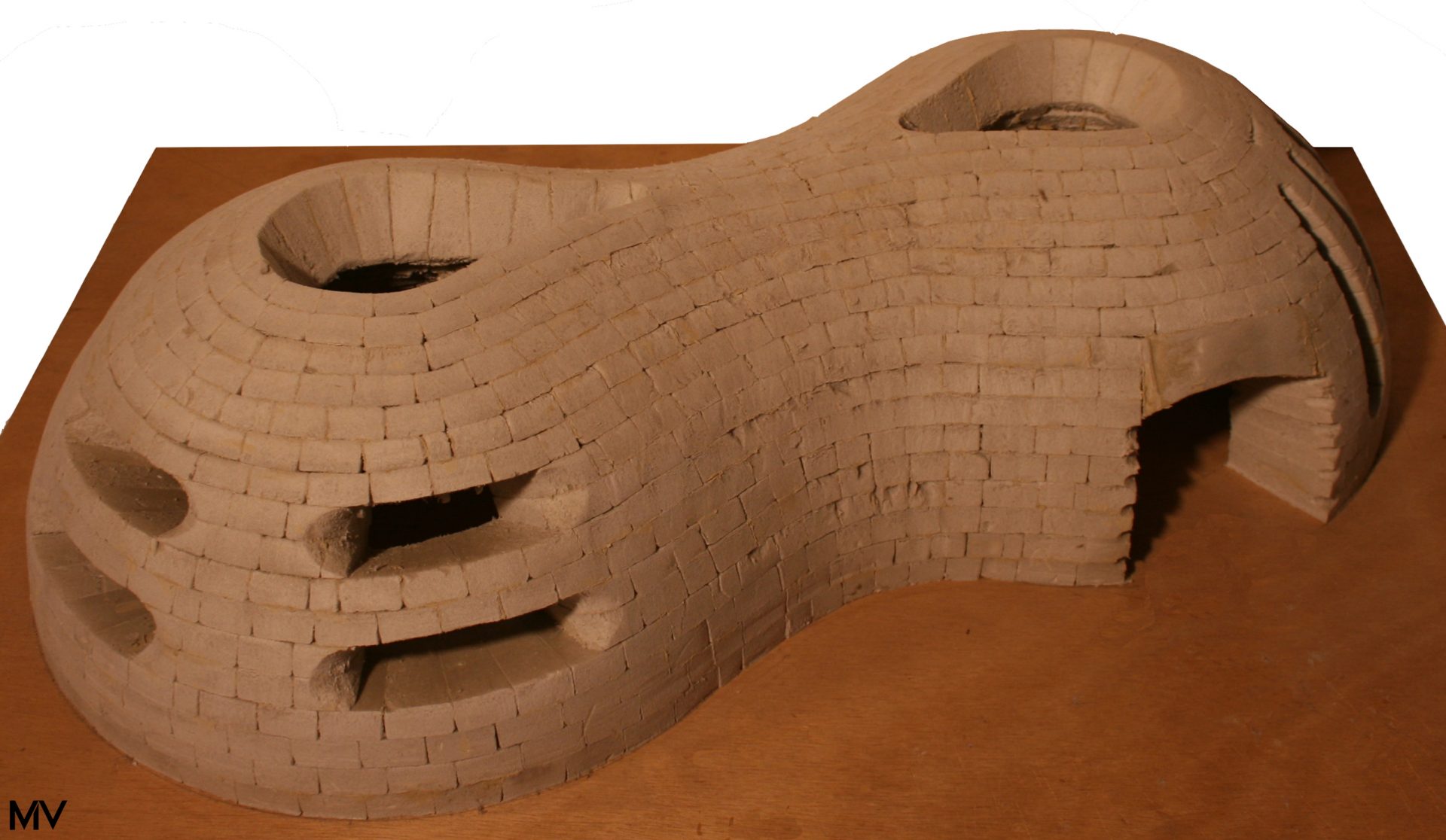 Maquette d'architecture, polystyrène, type chantier. M.v.W